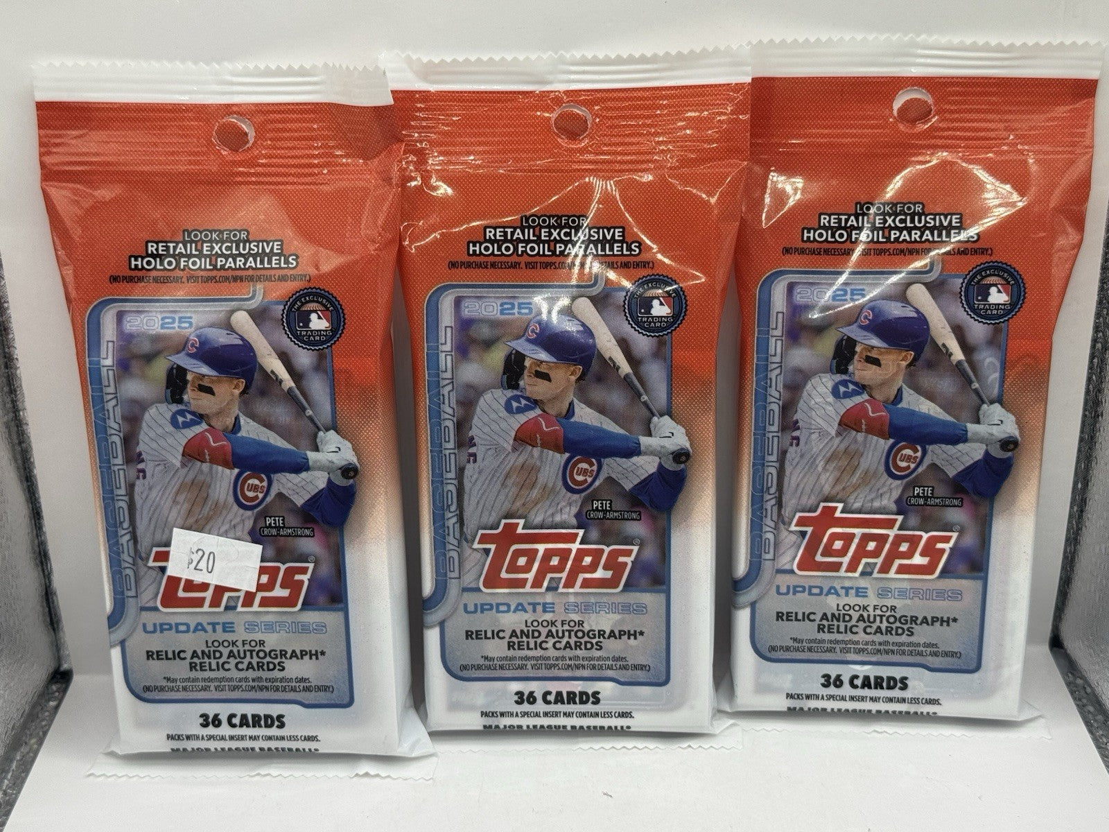 2025 Topps Update Series Baseball 36 Card Packs - Lot of 3 Packs
