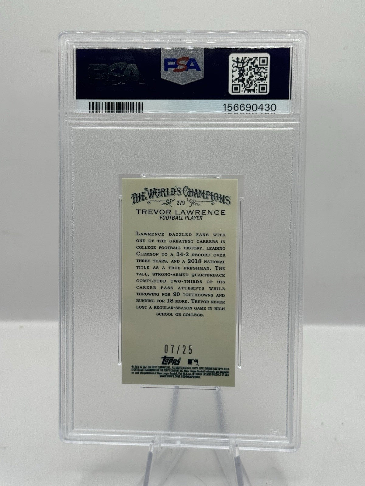 Trevor Lawrence Mini Orange Refractor 07/25 PSA 10 2021 Topps Allen & Ginter