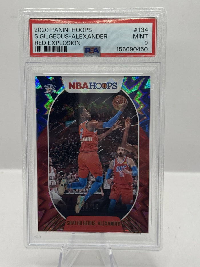 Shai Gilgeous-Alexander Red Explosion 15/15 PSA 9 2020-21 Panini Hoops #134