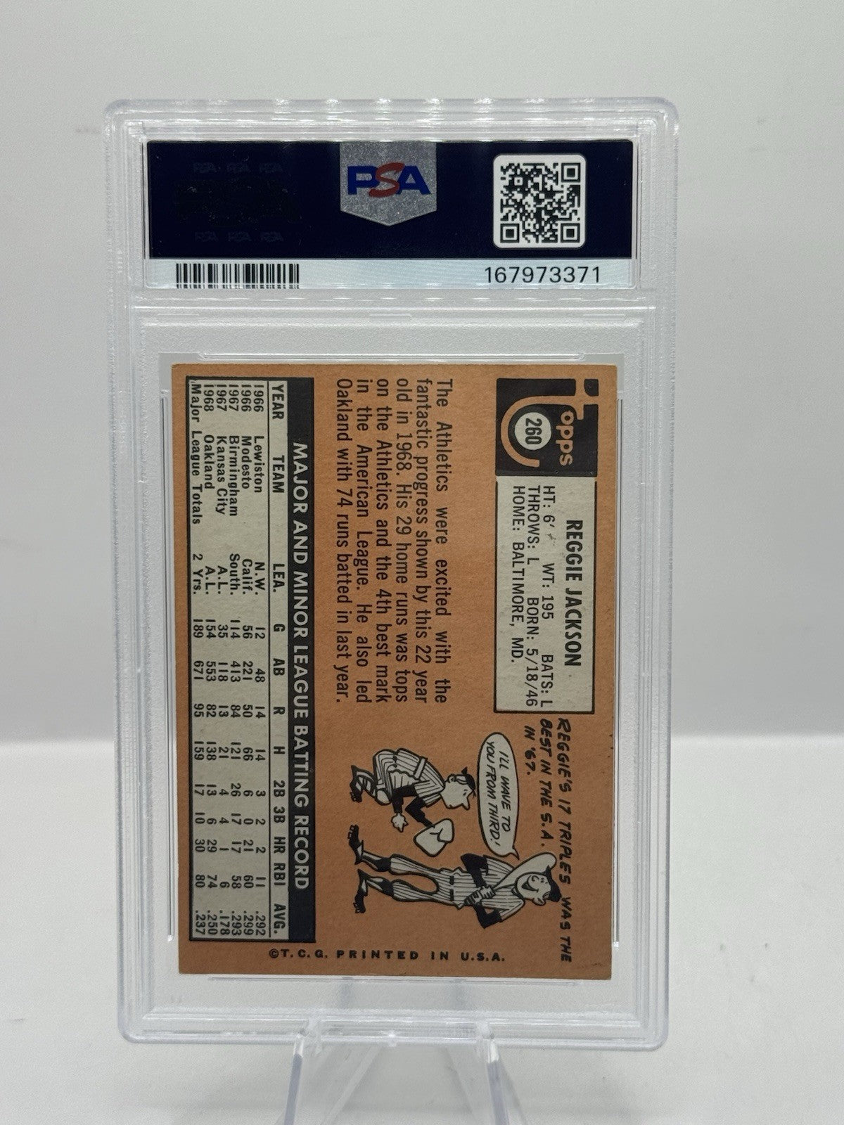 Reggie Jackson PSA 3 1969 Topps #260 Oakland Athletics