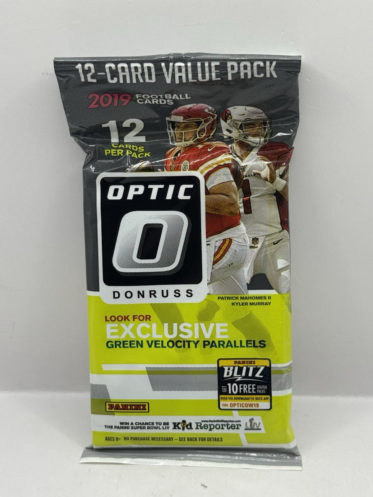 2019 Panini Donruss Optic Football 12-Card Value Pack - Sealed Mahomes 3rd Year