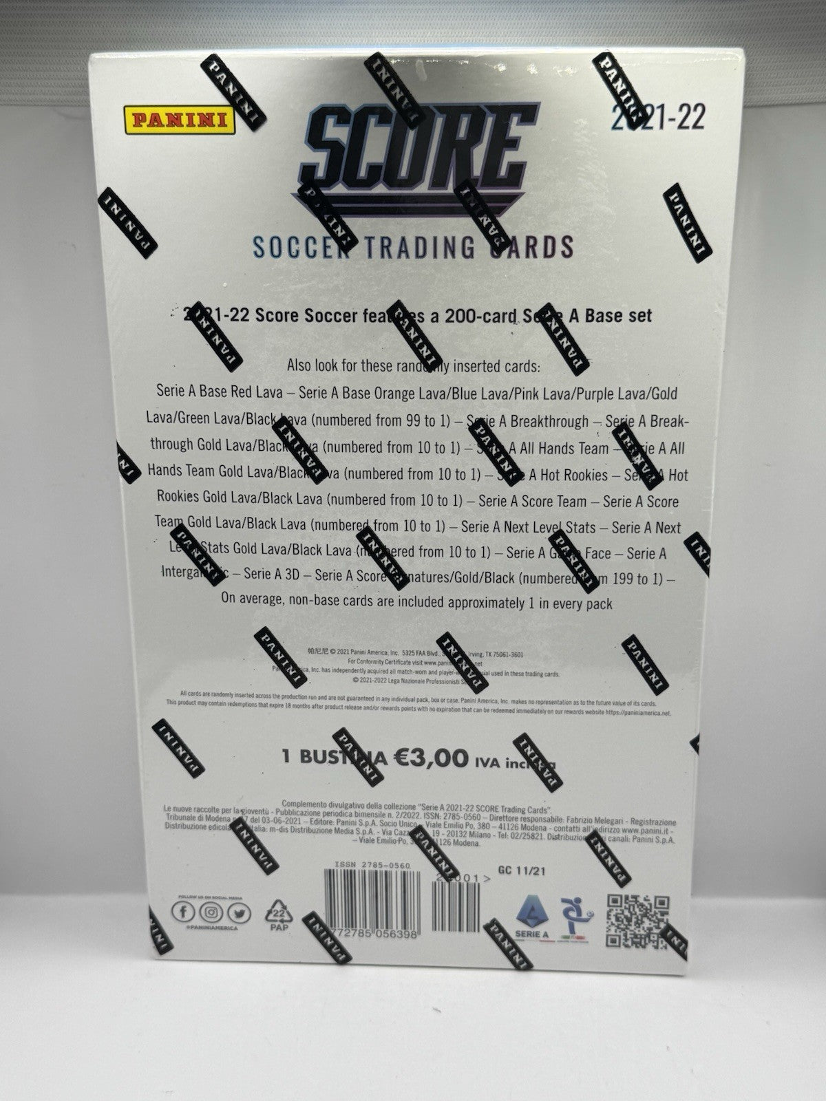 2021-22 Panini Score Serie A Italian Soccer Retail Box - Factory Sealed