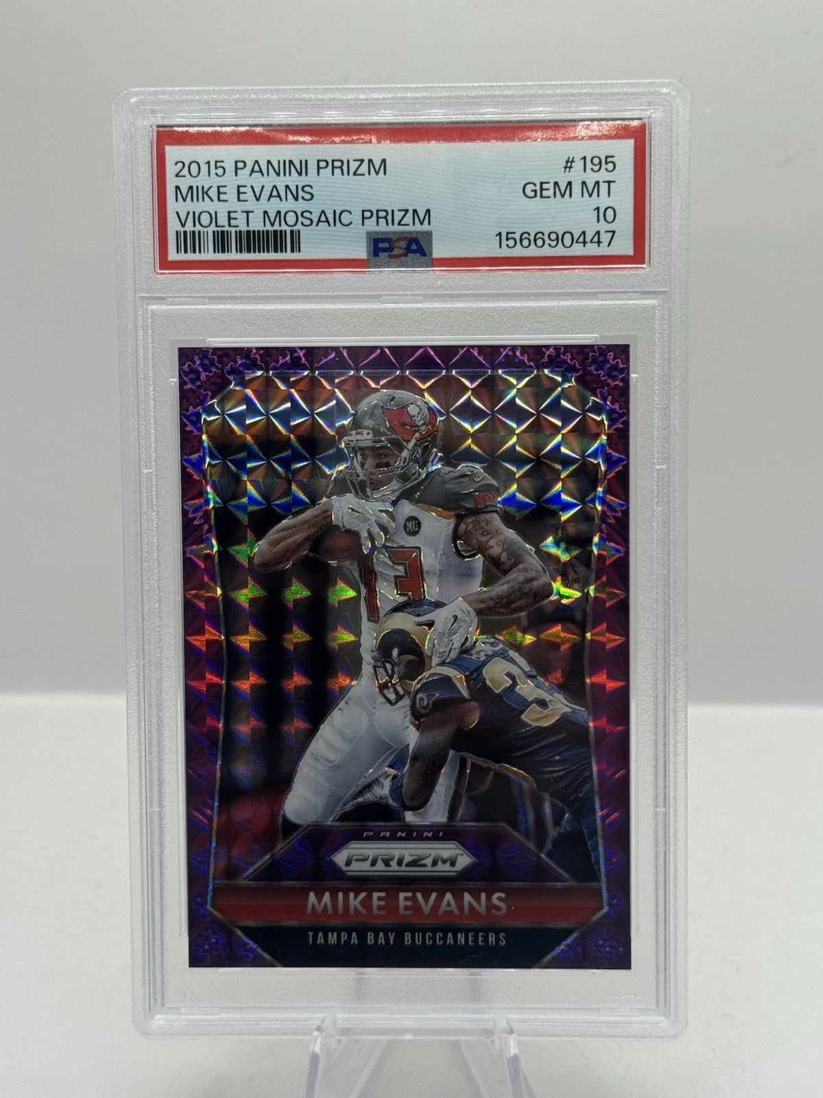 Mike Evans Violet Mosaic Prizm 02/50 PSA 10 2015 Panini Prizm #195 Tampa Bay