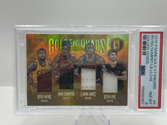 K. Irving LeBron James I. Shumpert K. Love Golden Quads 17/49 PSA 8 2016 Panini