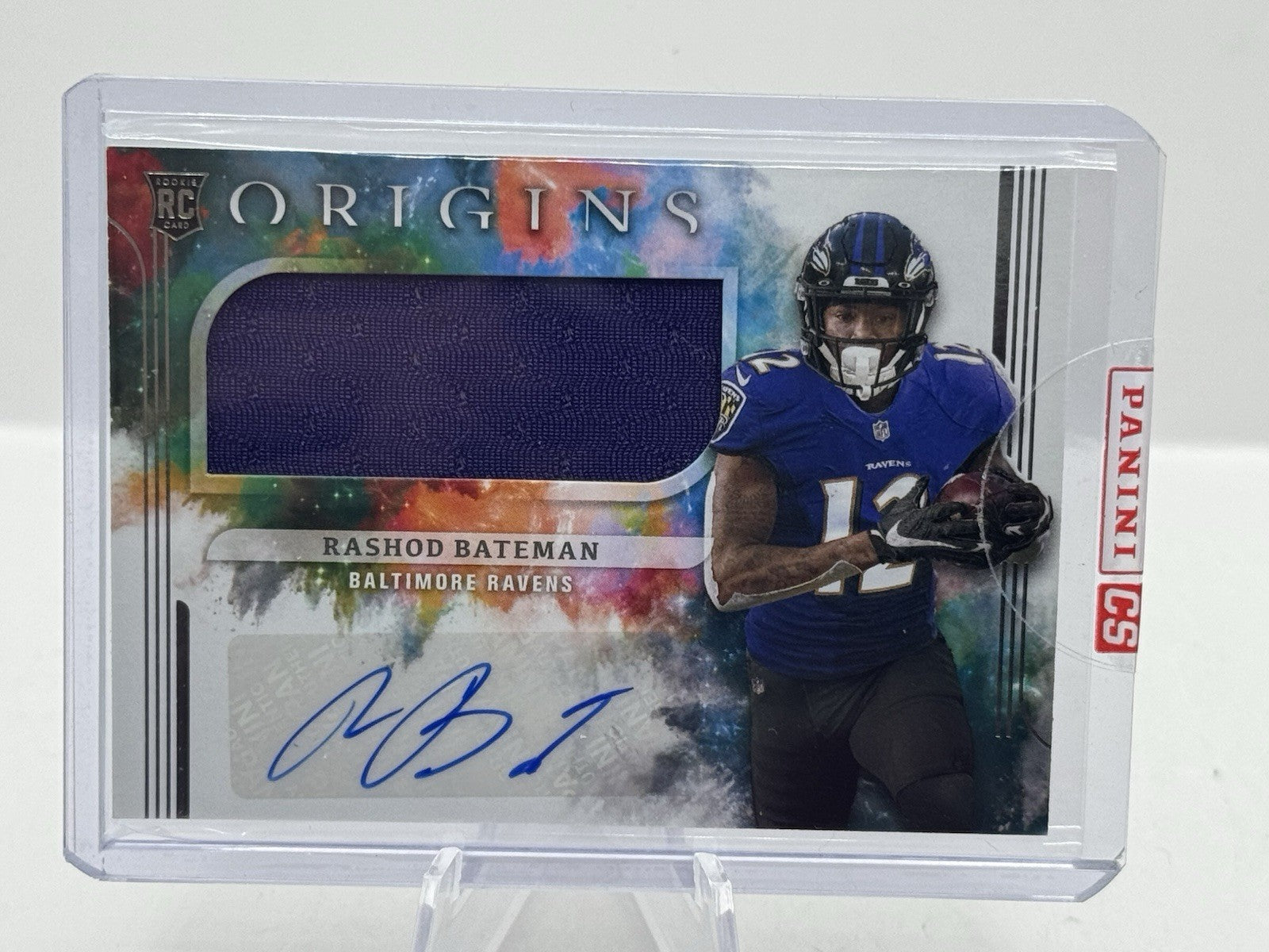 Rashod Bateman Rookie Patch Auto 2021 Panini Origins #165 Baltimore Ravens