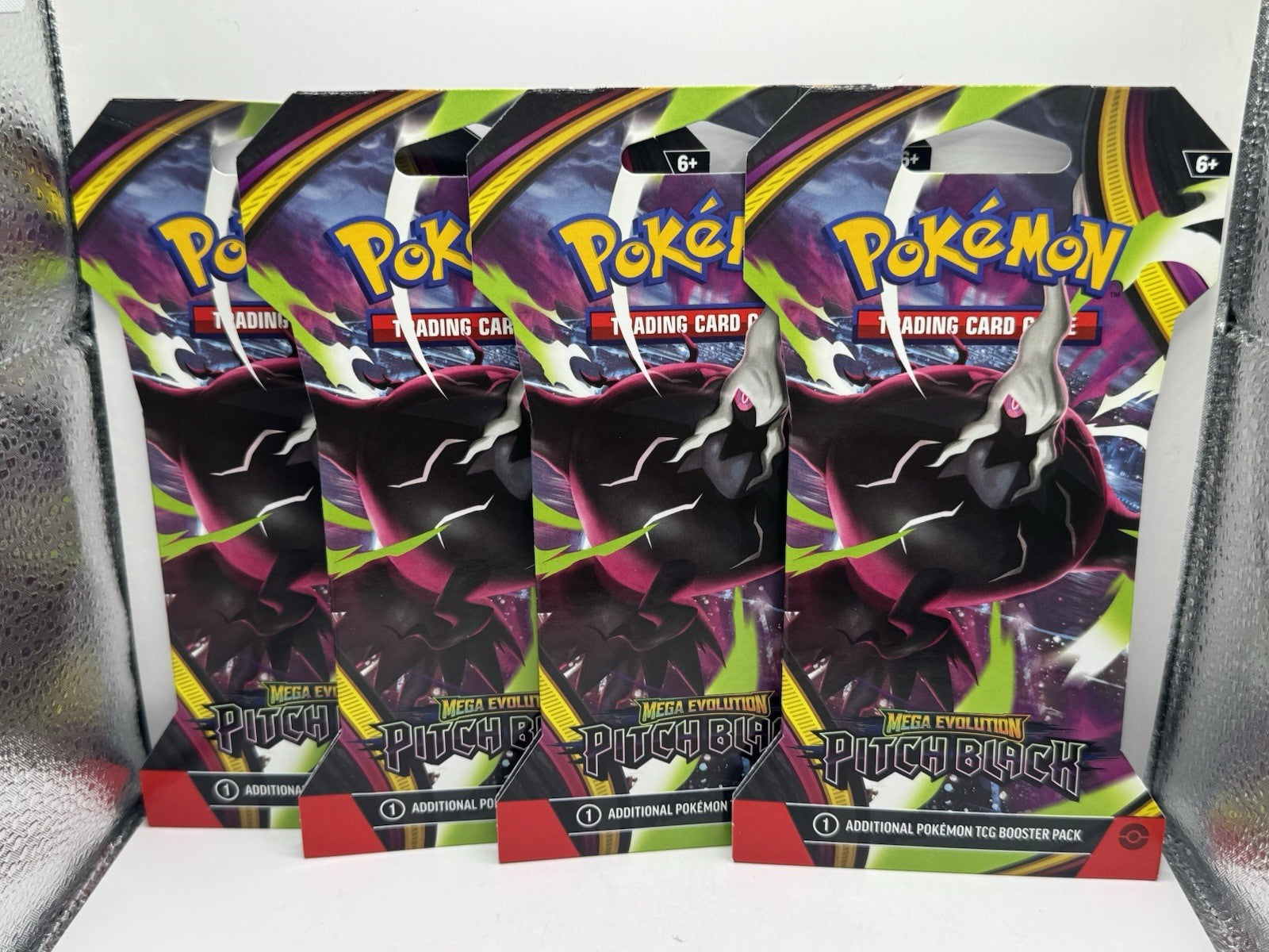 2026 Pokemon Mega Evolution Pitch Black Sleeved Booster Packs - Lot of 4