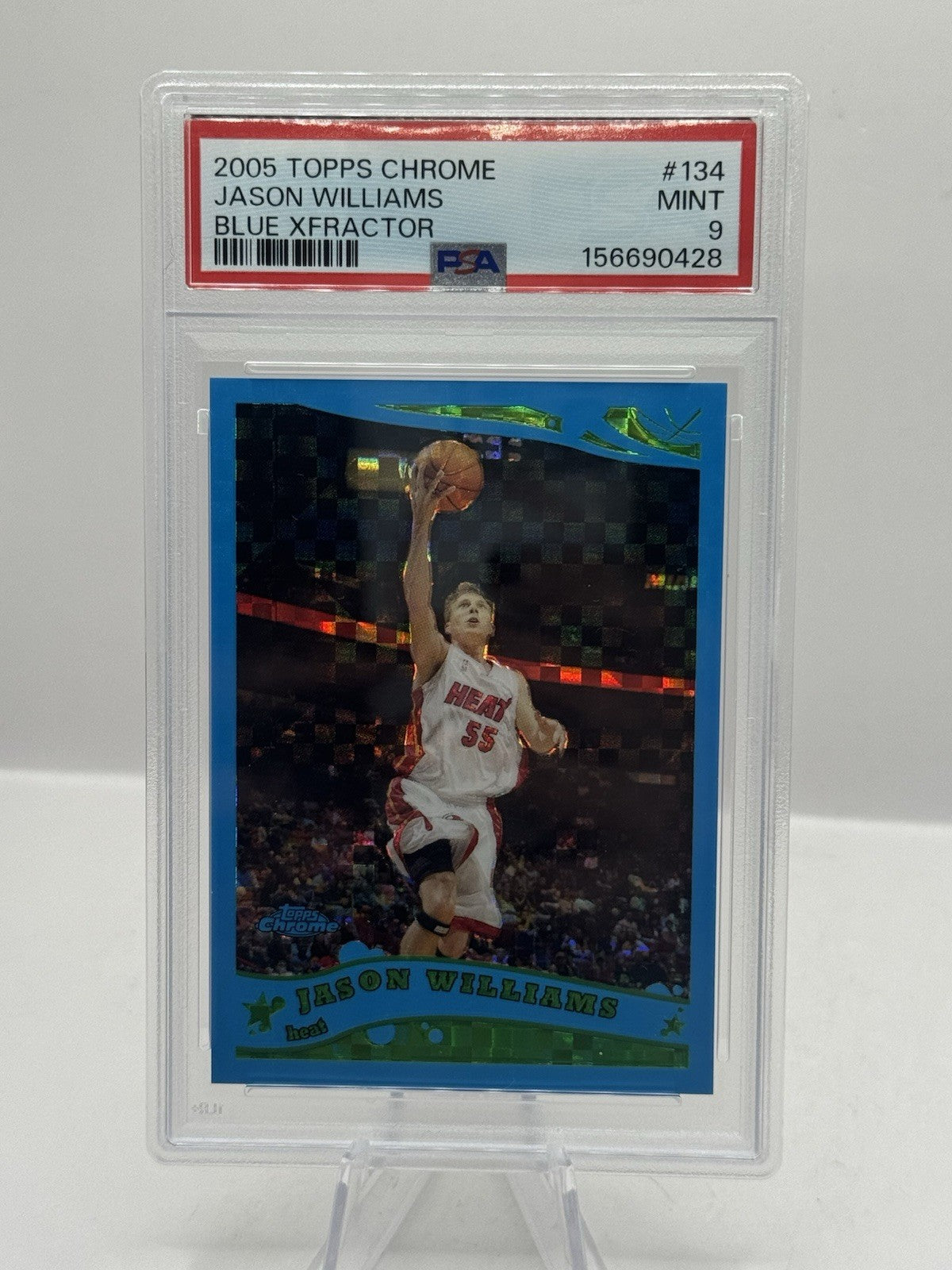 Jason Williams Blue Xfractor 10/90 PSA 9 2005-06 Topps Chrome #134 Miami Heat