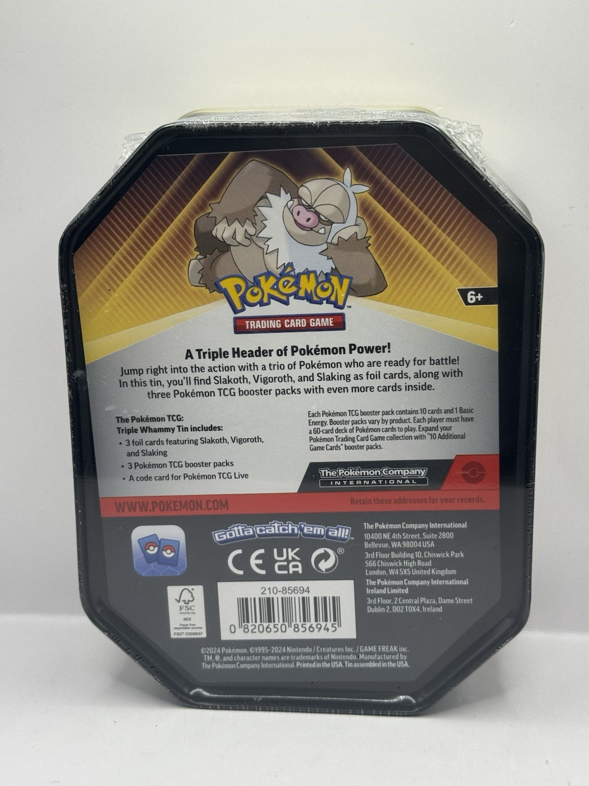2024 Pokemon Triple Header of Pokemon Power Collector Tin - Slaking - Sealed