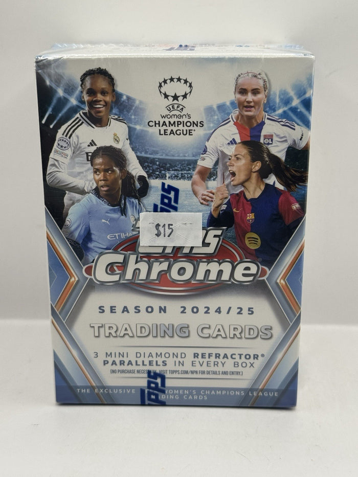 2024-25 Topps Chrome UEFA Women's Champions League Soccer Blaster Box - Sealed
