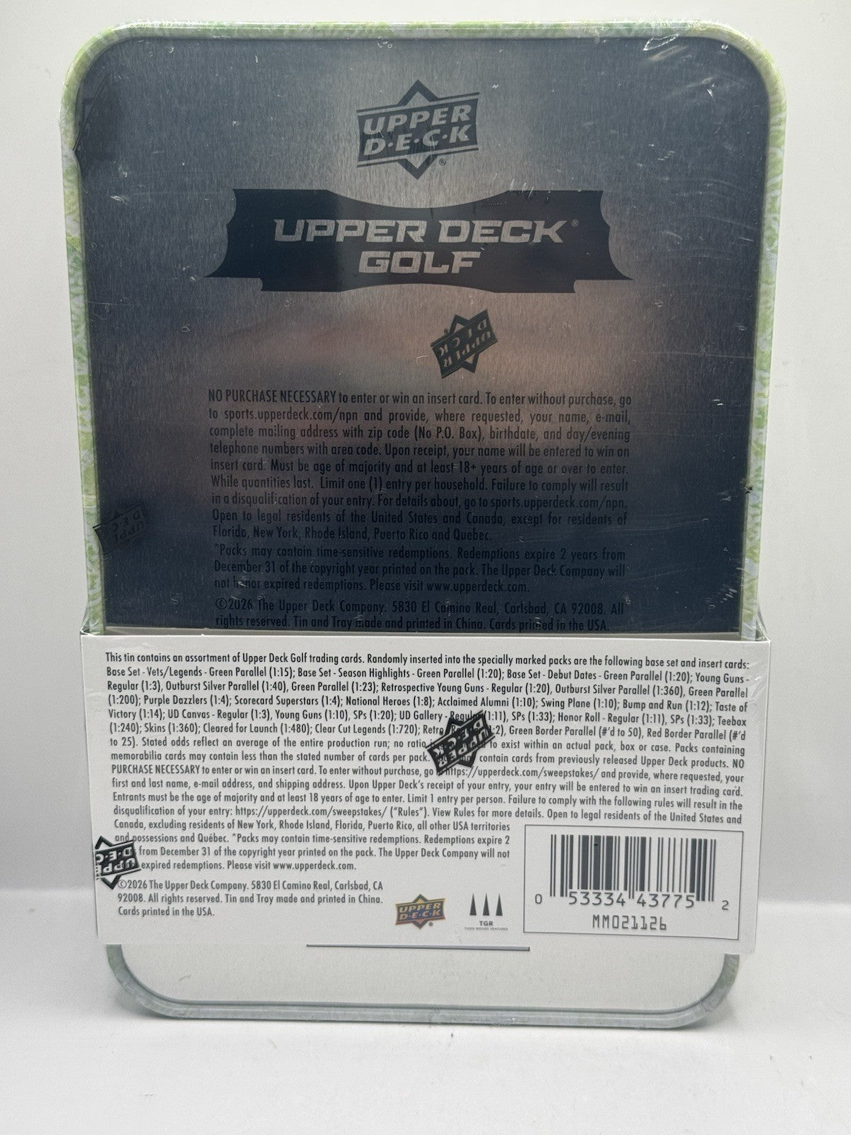 2026 Upper Deck Golf Tin - Factory Sealed