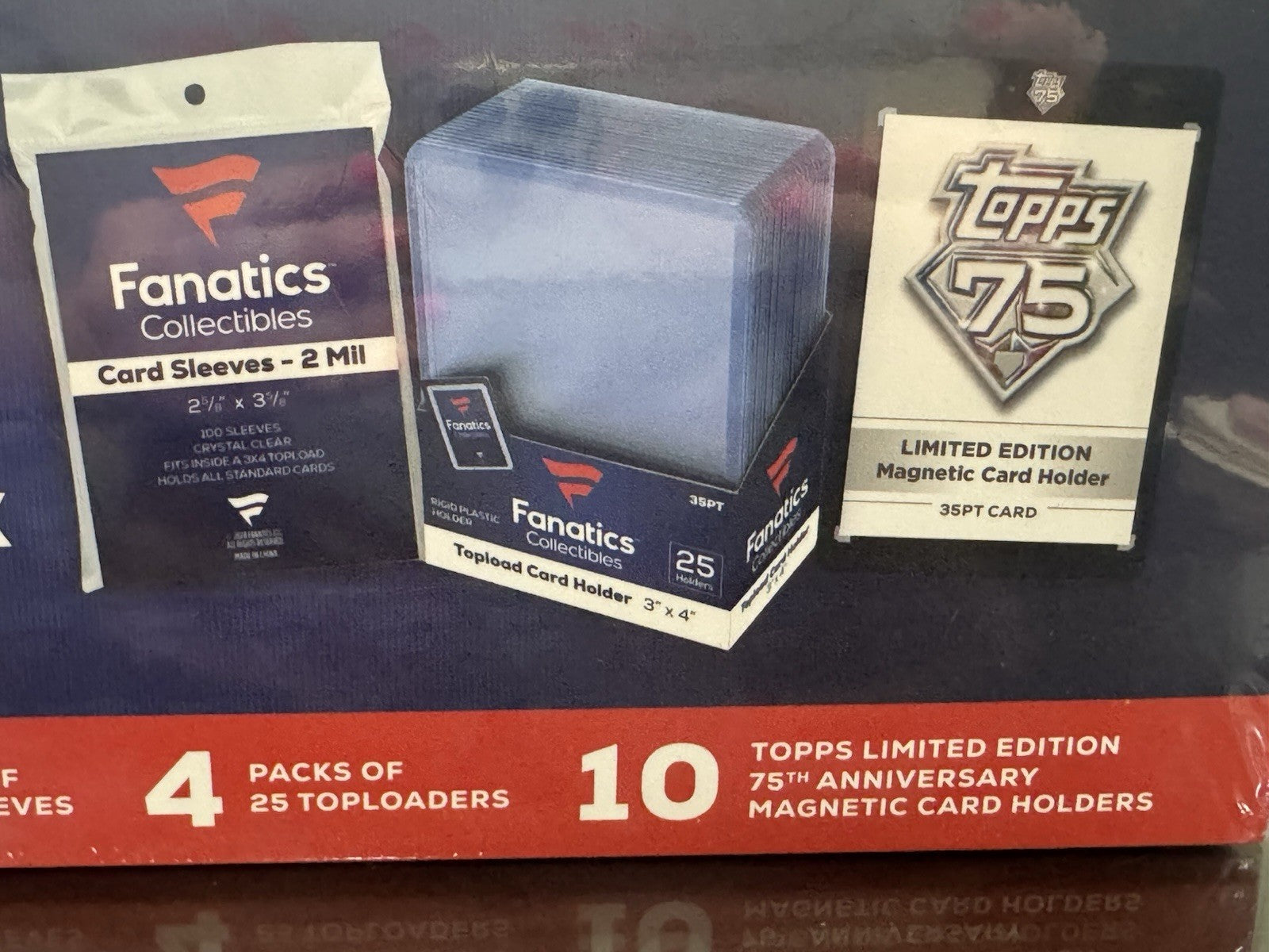 Topps 75 Magnetic Card Holders - Fanatics Trading Card Supplies Essentials Box