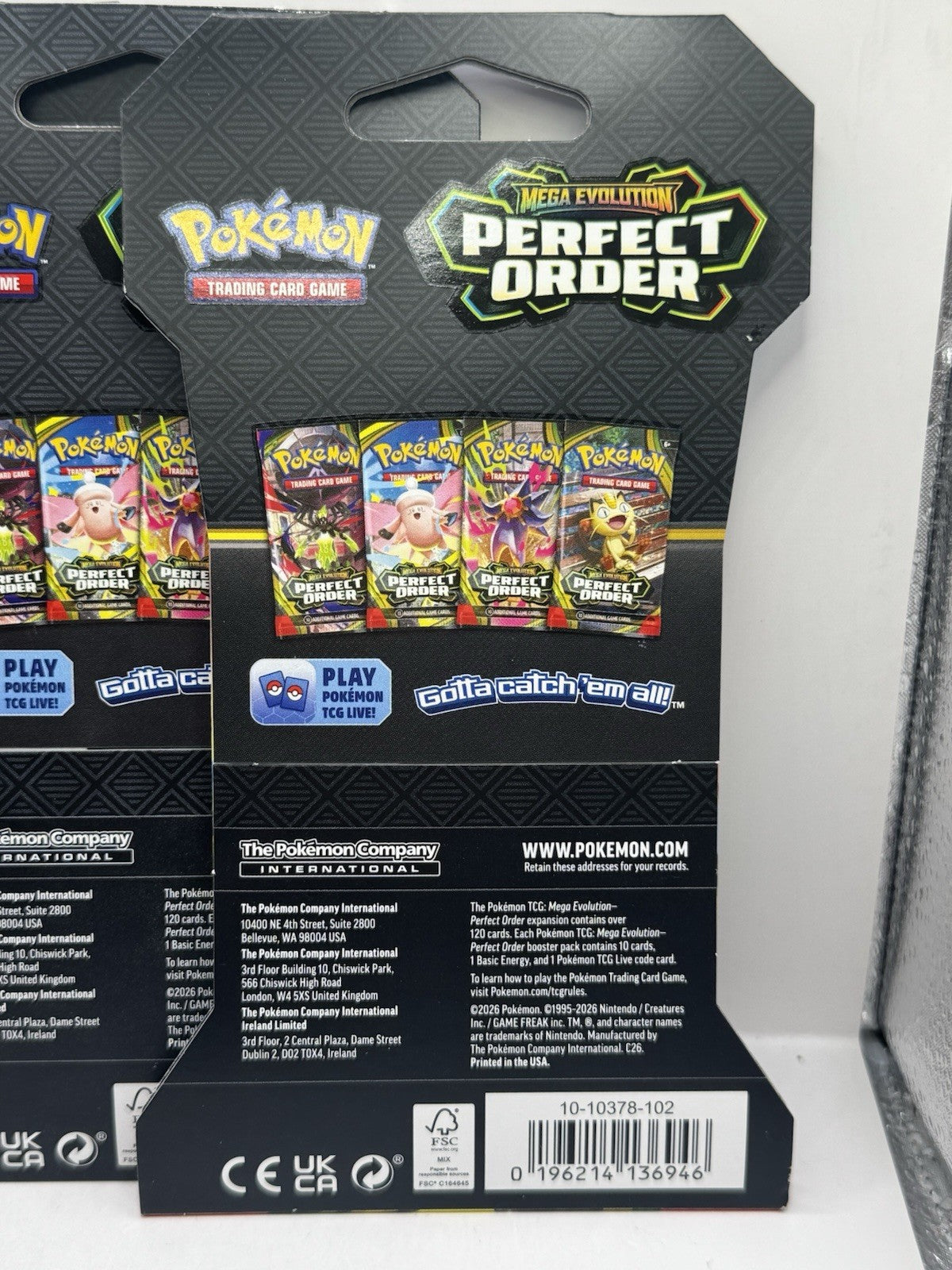 2026 Pokemon Mega Evolution Perfect Order Booster Packs - Lot of 4