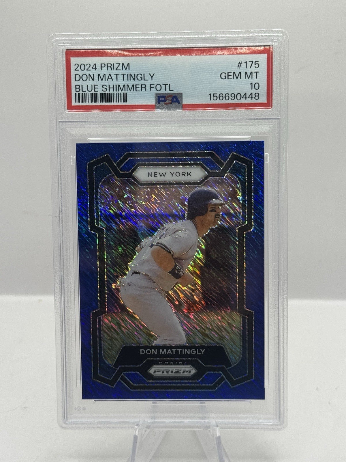 Don Mattingly Blue Shimmer FOTL 15/15 PSA 10 2024 Panini Prizm #175 New York