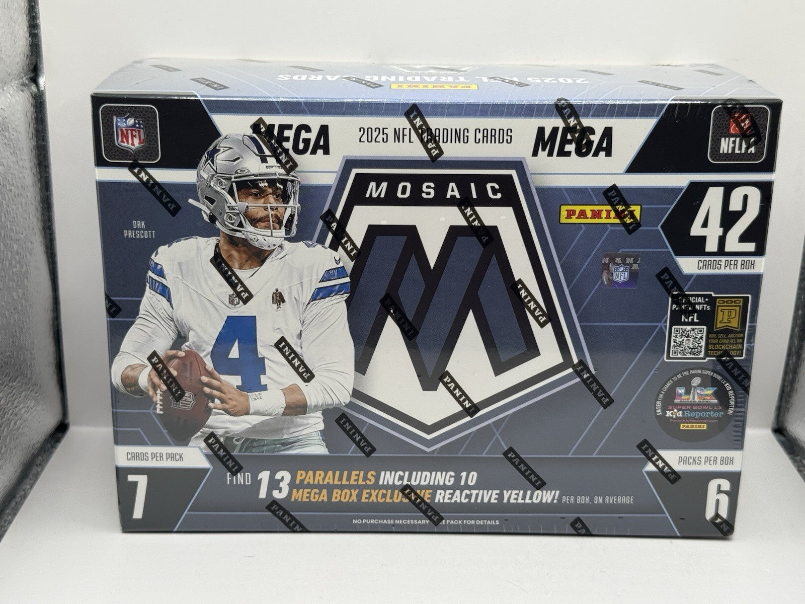 2025 Panini Mosaic Football Mega Box - Factory Sealed - Find Reactive Yellow