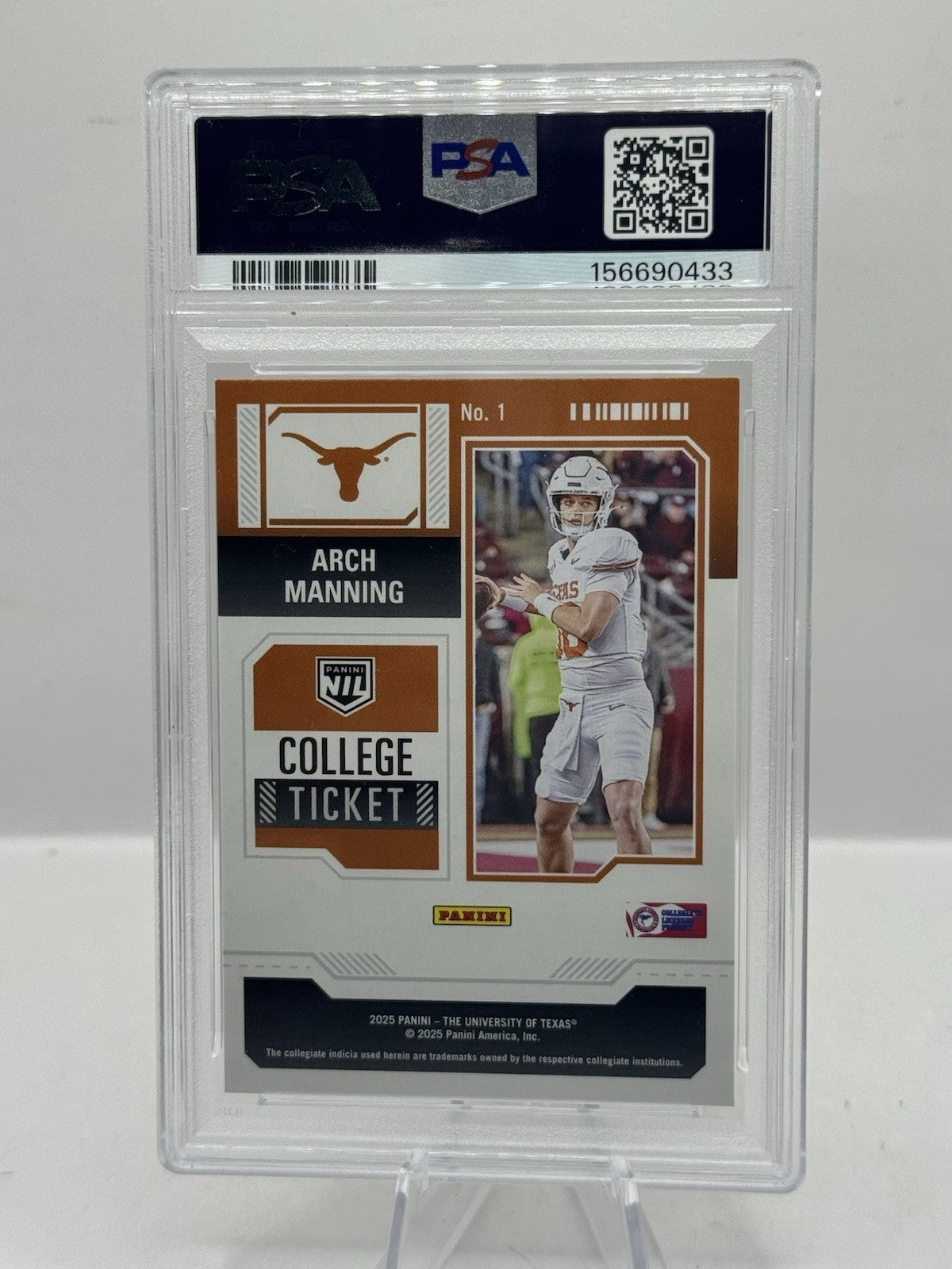 Arch Manning Gold 04/10 PSA 9 2025 Panini UT NIL Contenders College Ticket #1