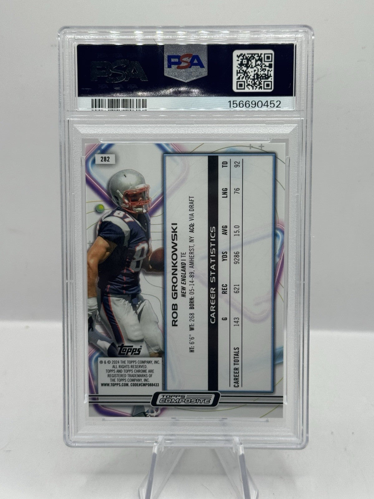 Rob Gronkowski Black Eclipse 08/10 PSA 10 2023 Topps Composite Chrome #282