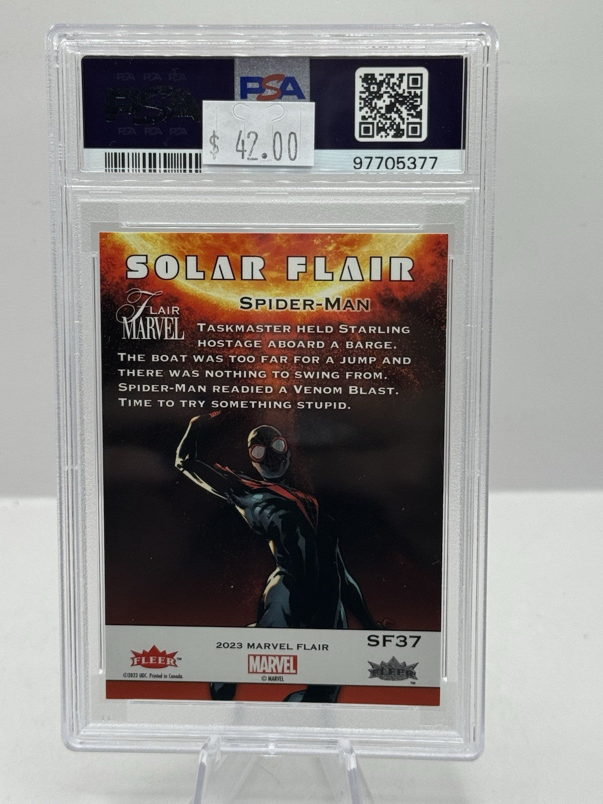 2024 Fleer Flair Marvel Solar Flair #37 Spider-Man PSA 9