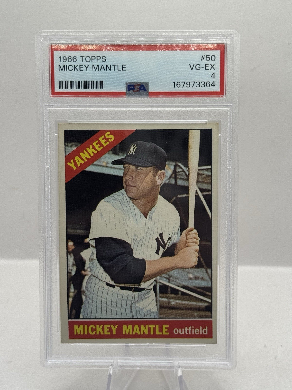 Mickey Mantle PSA 4 1966 Topps #50 New York Yankees