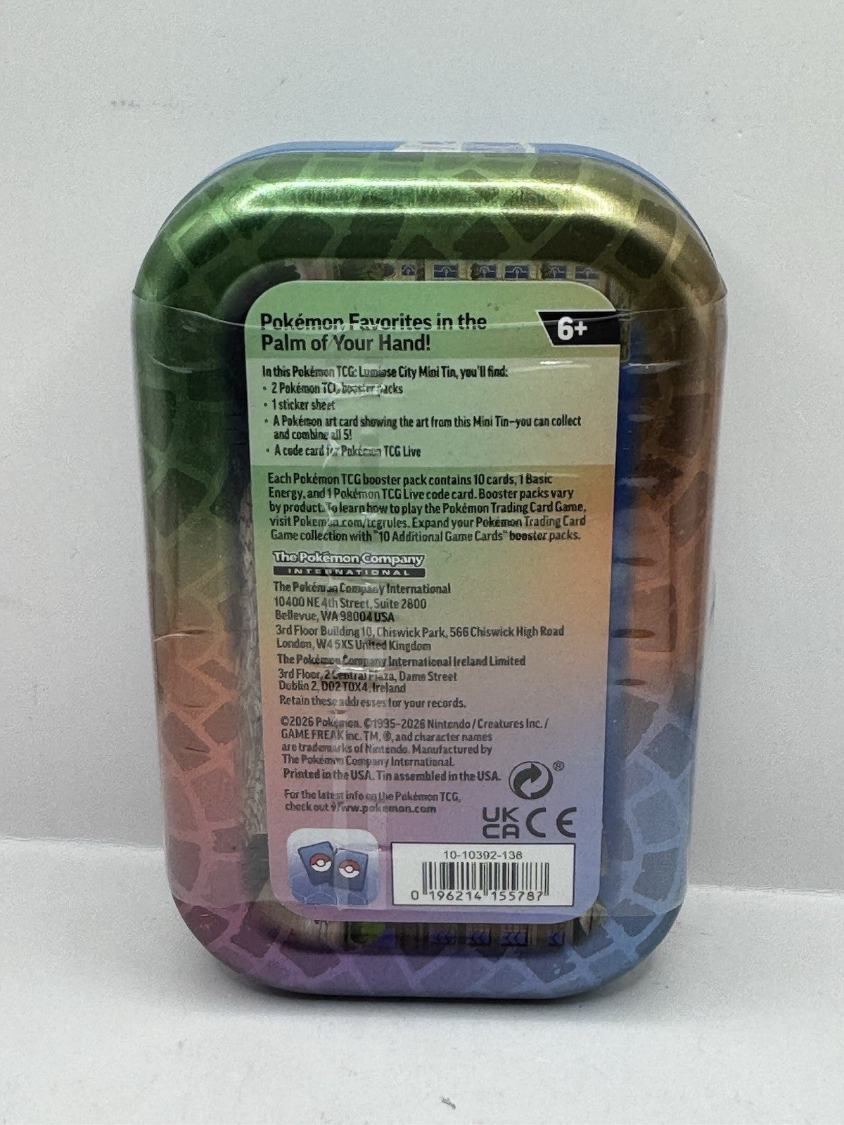 2026 Pokemon Mega Evolution Lumiose City Mini Tin Emboar & Inkay - Sealed