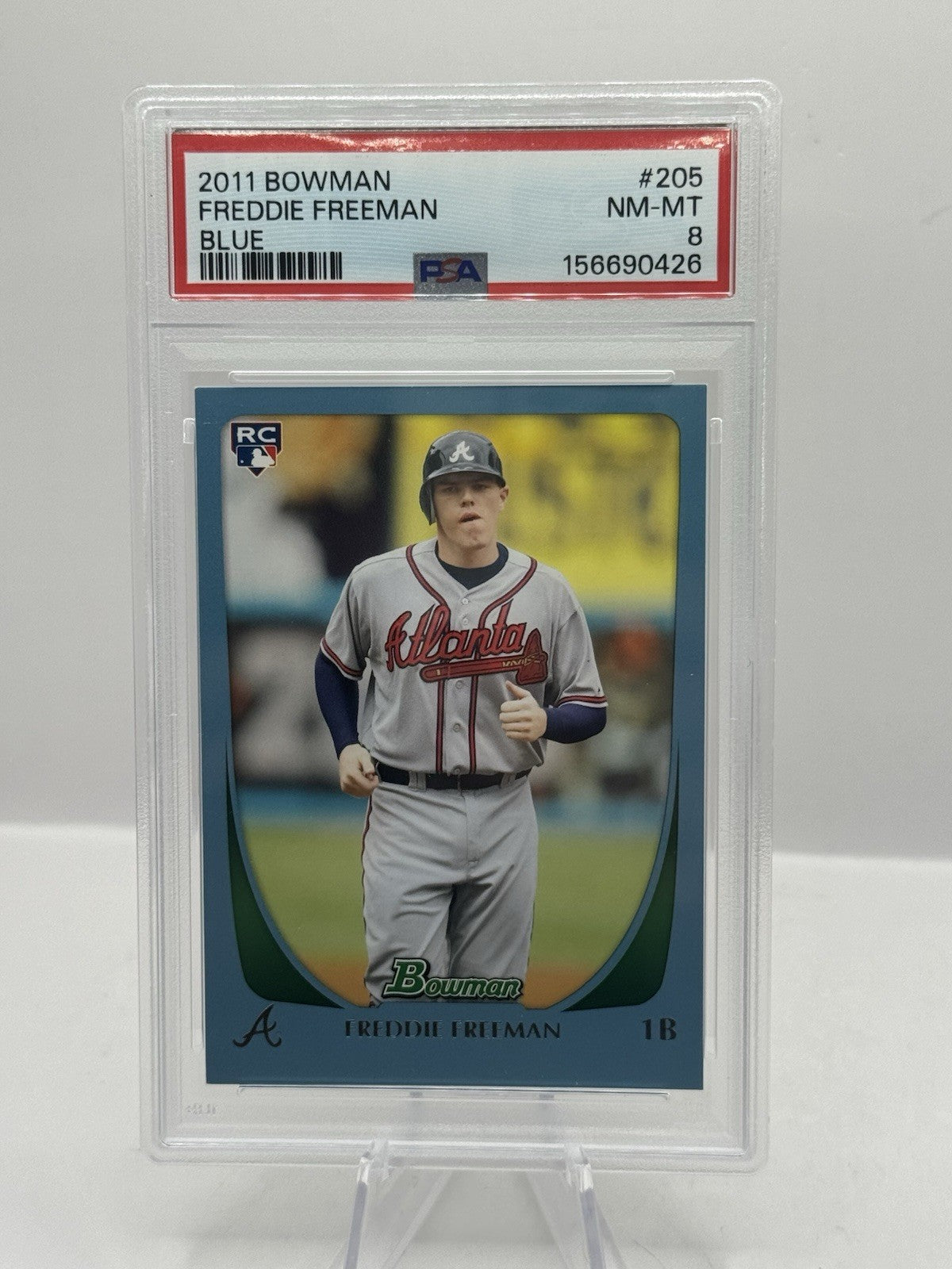 Freddie Freeman RC Blue 105/500 PSA 8 2011 Bowman #205 Atlanta Braves