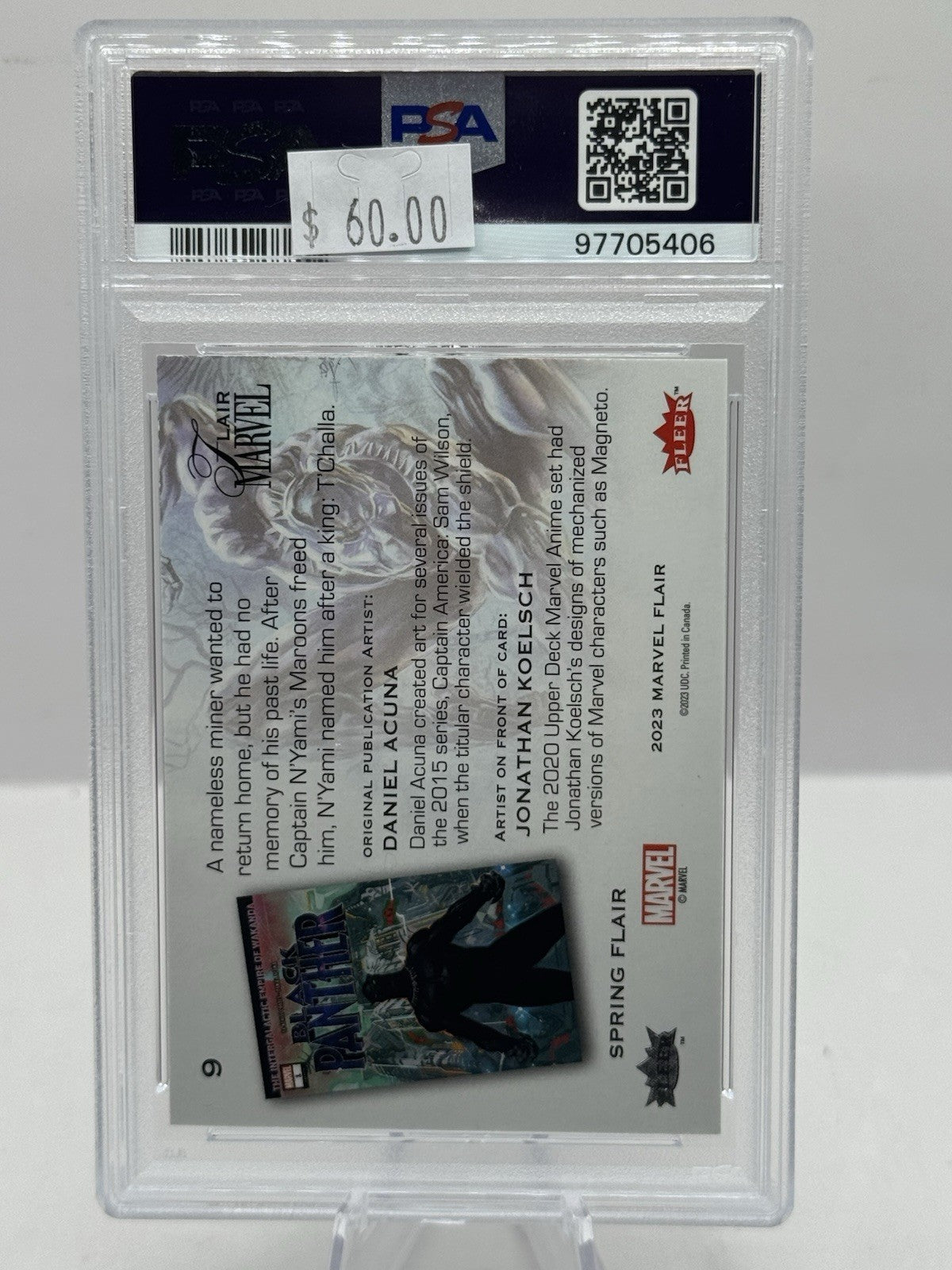 2024 Fleer Flair Marvel Spring 16/99 #9 Black Panther PSA 9
