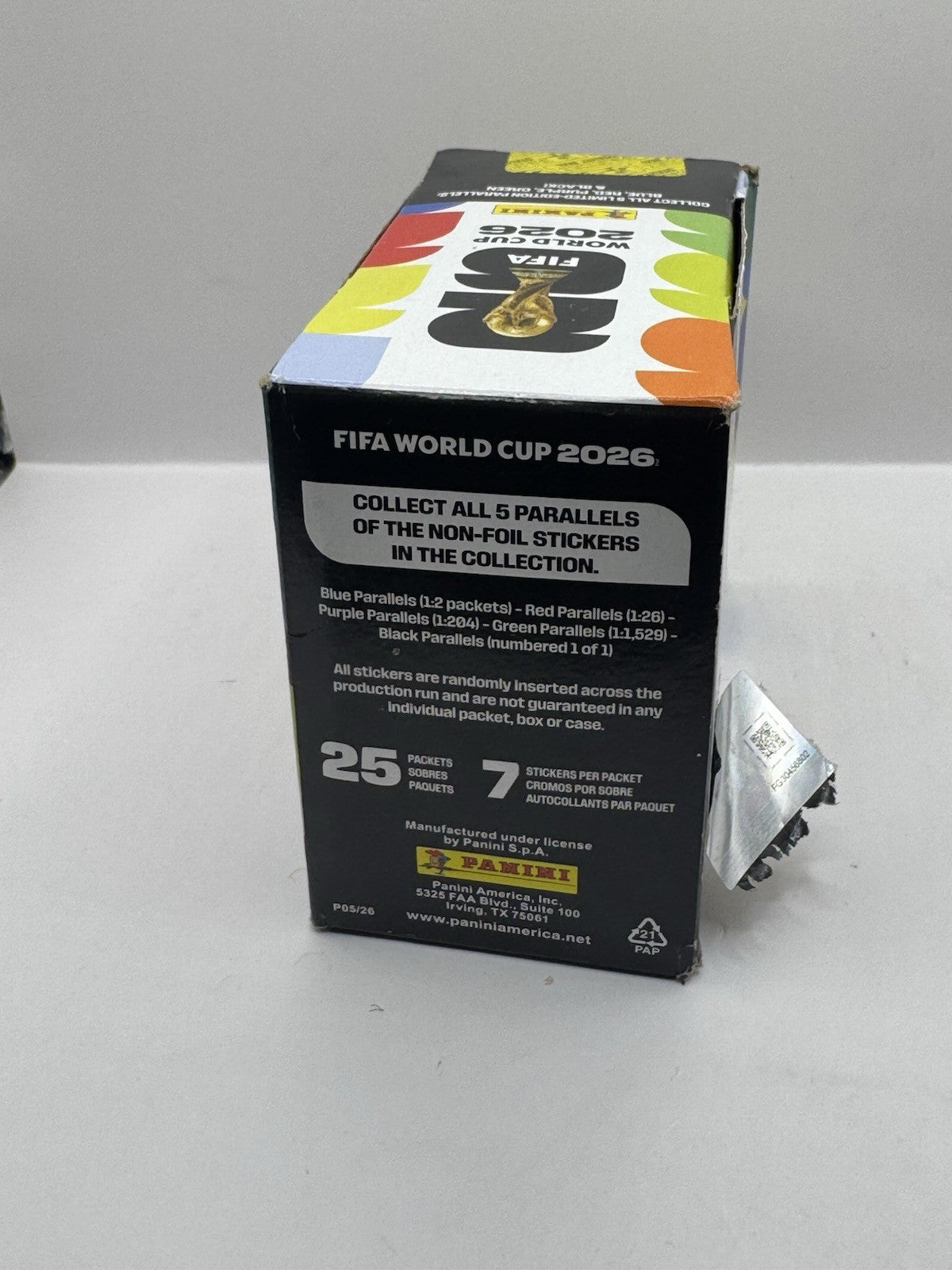 2026 Panini FIFA World Cup Album Sticker Box - 25 Packs- Sealed - see details