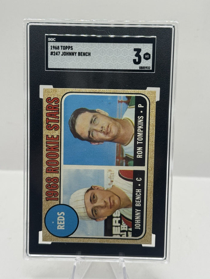 1968 Topps Rookie Stars #247 Johnny Bench Cincinnati Reds SGC 3