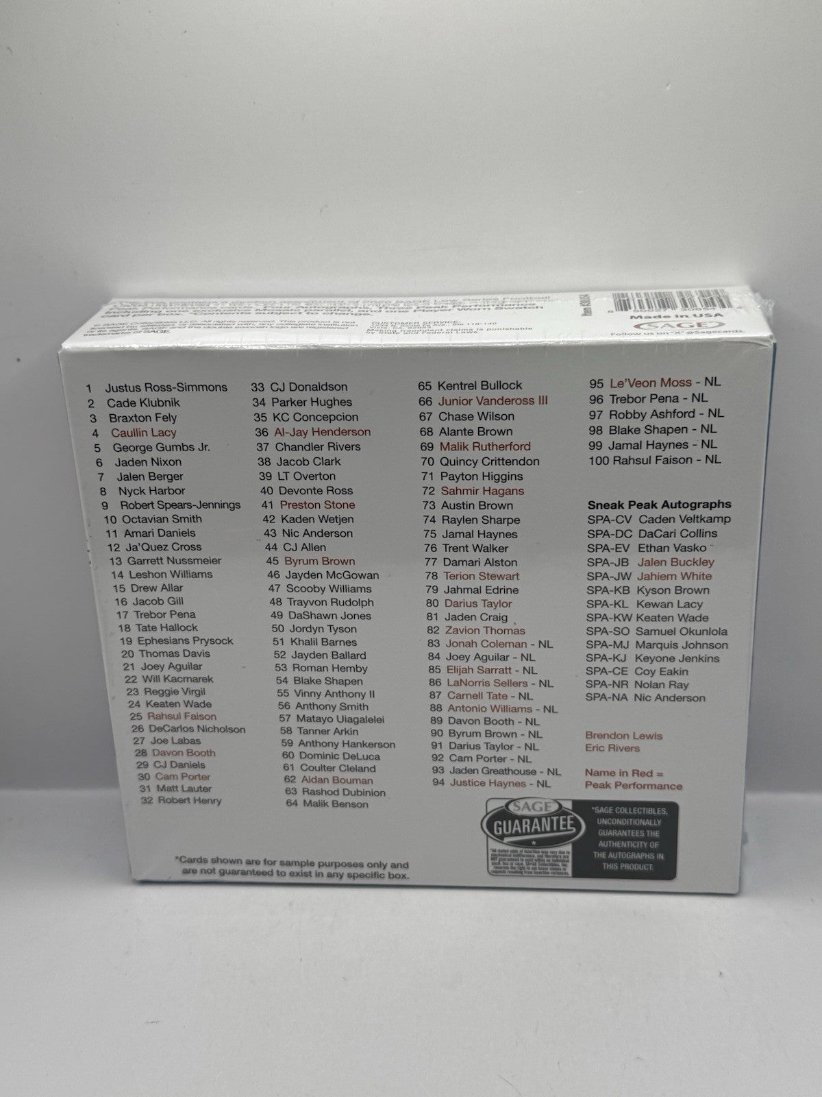2026 SAGE Low Series Football Mega Box - Factory Sealed