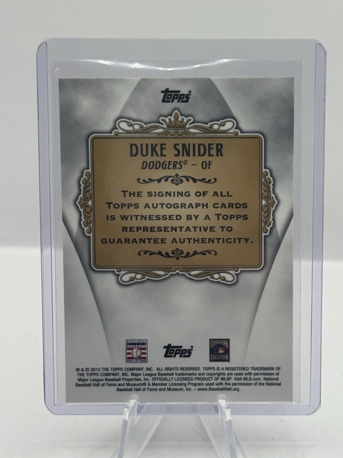 Duke Snider Auto 1/5 2013 Topps Replacement Brooklyn Dodgers
