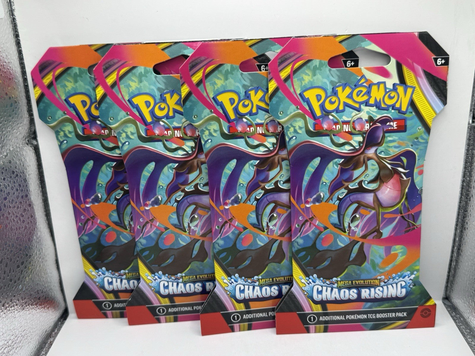 2026 Pokemon Mega Evolution Chaos Rising Sleeved Booster Packs - Lot of 4