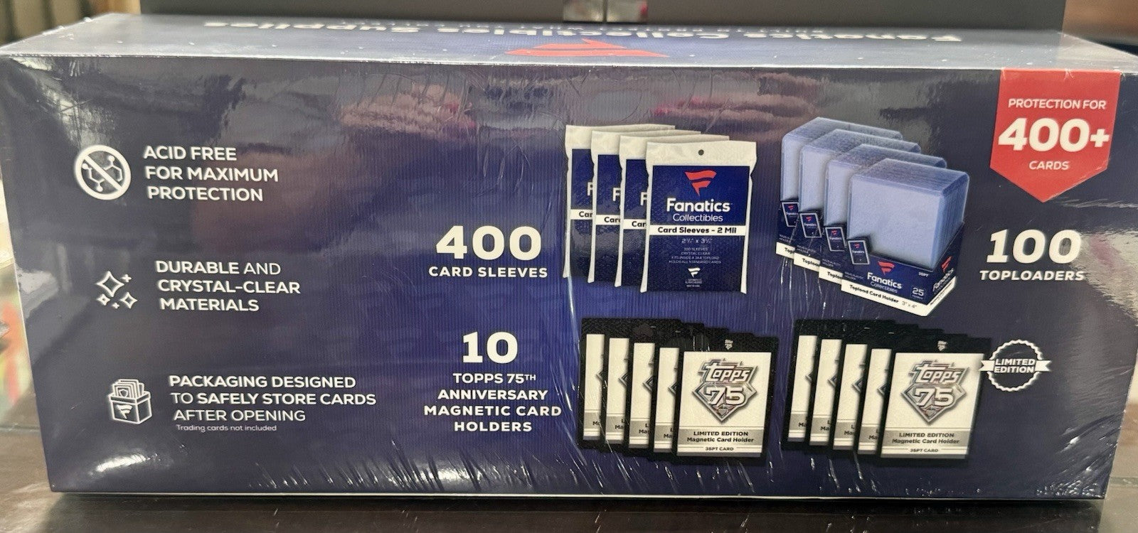 Topps 75 Magnetic Card Holders - Fanatics Trading Card Supplies Essentials Box
