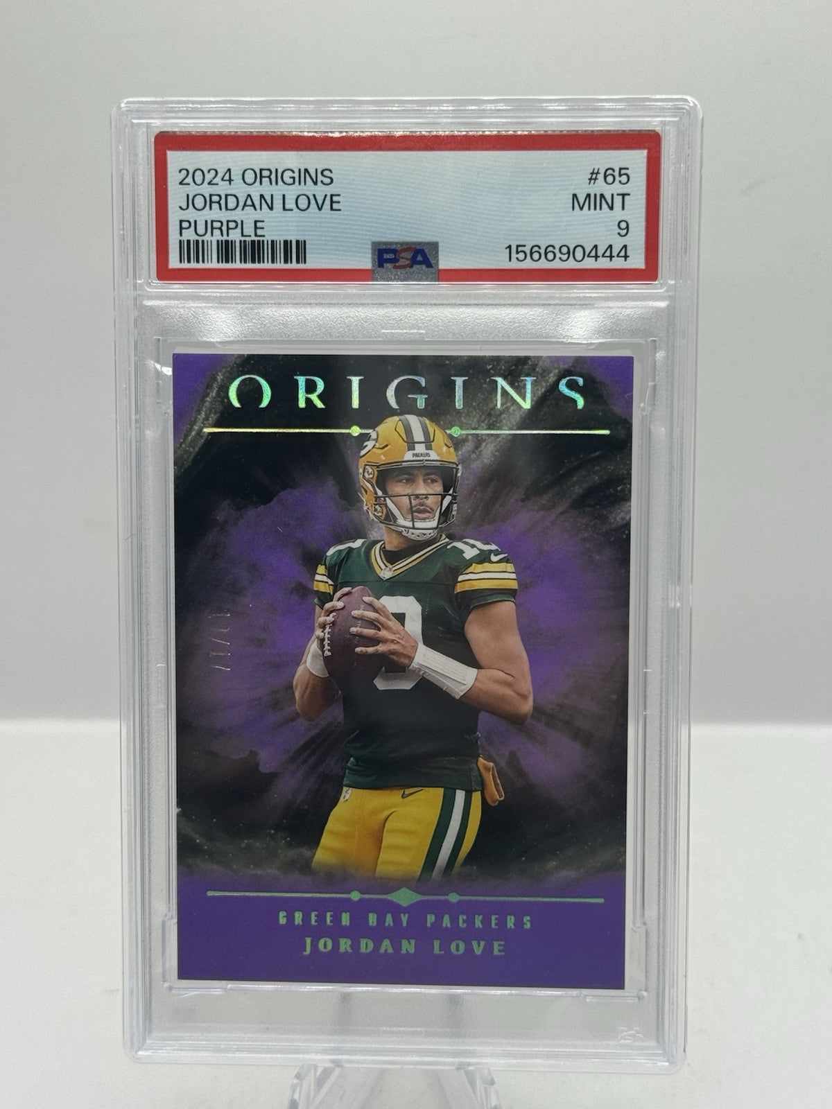 Jordan Love Purple 10/17 PSA 9 2024 Panini Origins #65 Green Bay Packers
