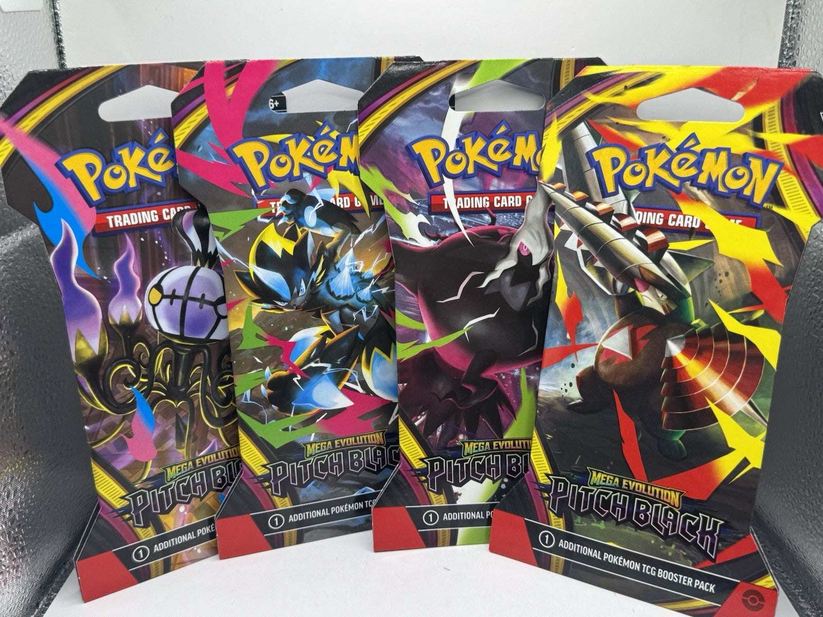 2026 Pokemon Mega Evolution Pitch Black Sleeved Booster Packs - Lot of 4