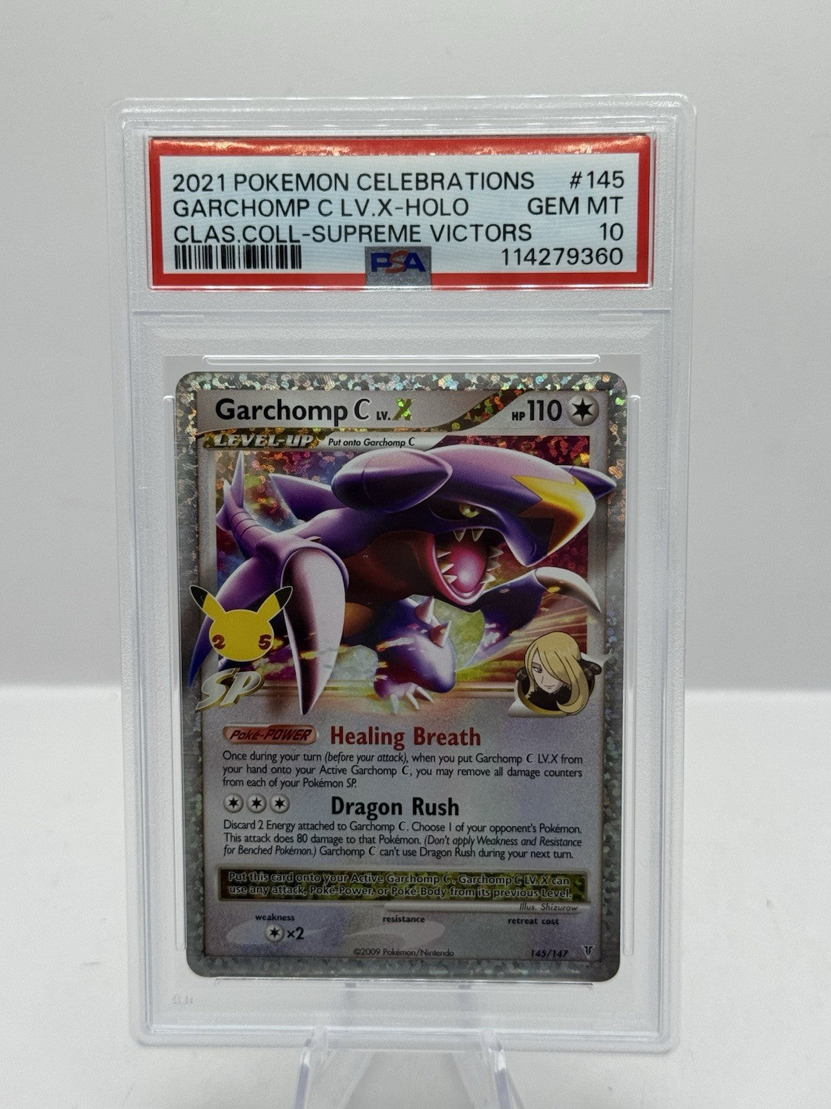 2021 Pokemon Celebrations Supreme Victors 145/147 Garchomp C LV.X Holo PSA 10