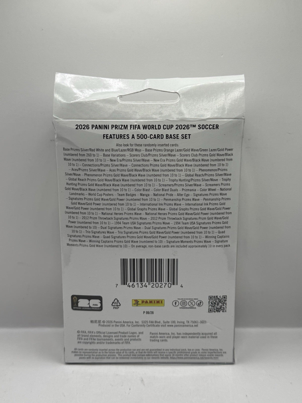 2026 Panini Prizm FIFA World Cup Soccer Hanger Box - Sealed