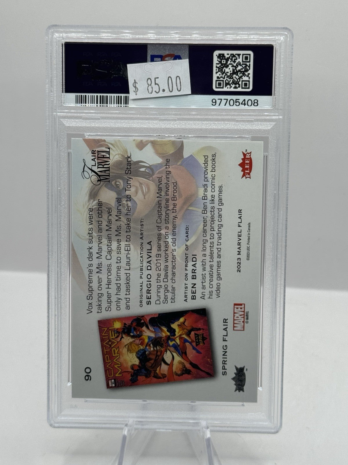 2024 Fleer Flair Marvel Spring 16/99 #90 Ms. Marvel PSA 10
