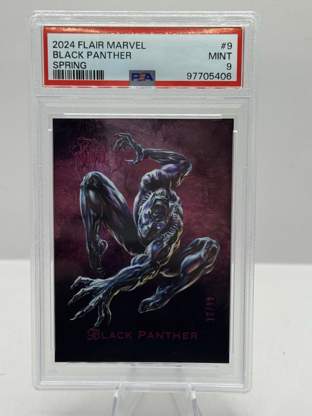 2024 Fleer Flair Marvel Spring 16/99 #9 Black Panther PSA 9