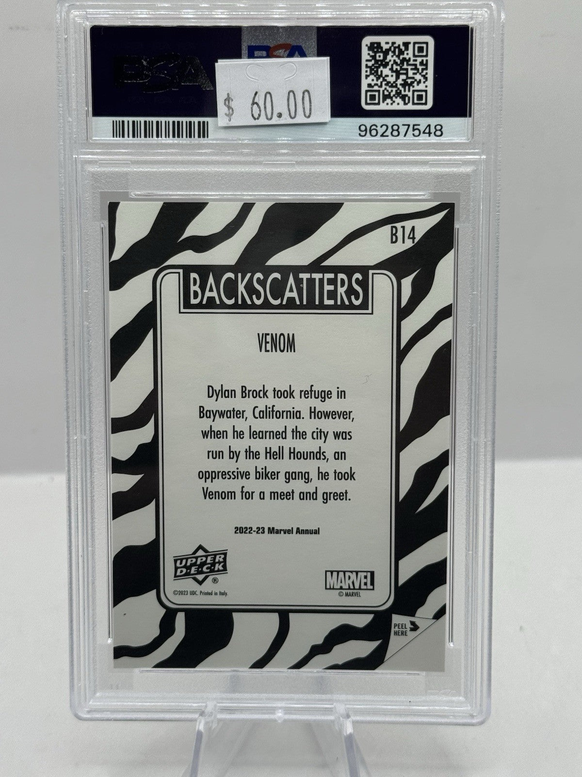 2022 Upper Deck Marvel Annual Backscatters Gold #B14 Venom PSA 9