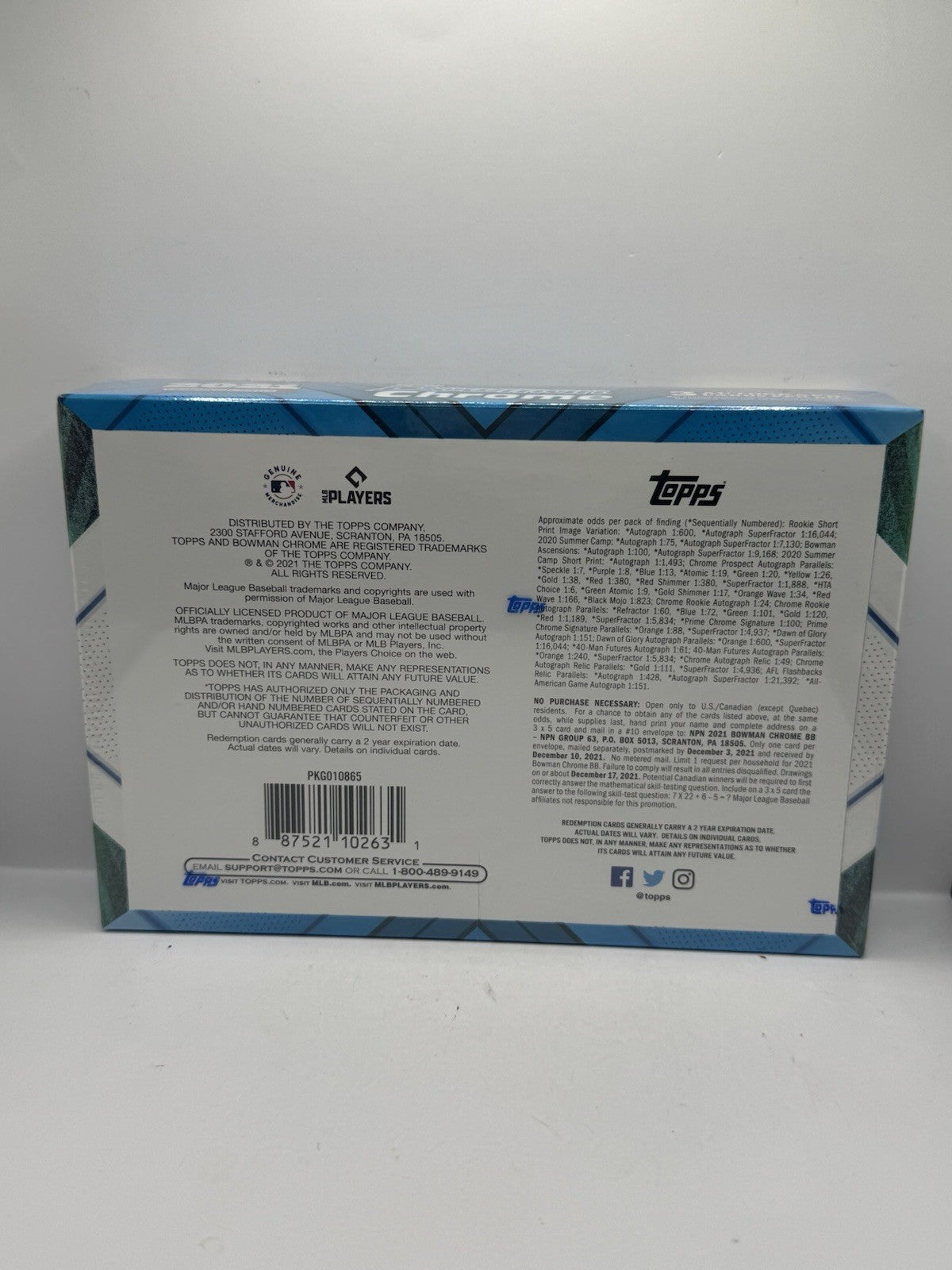 2021 Bowman Chrome HTA Choice Baseball Hobby Box - Factory Sealed