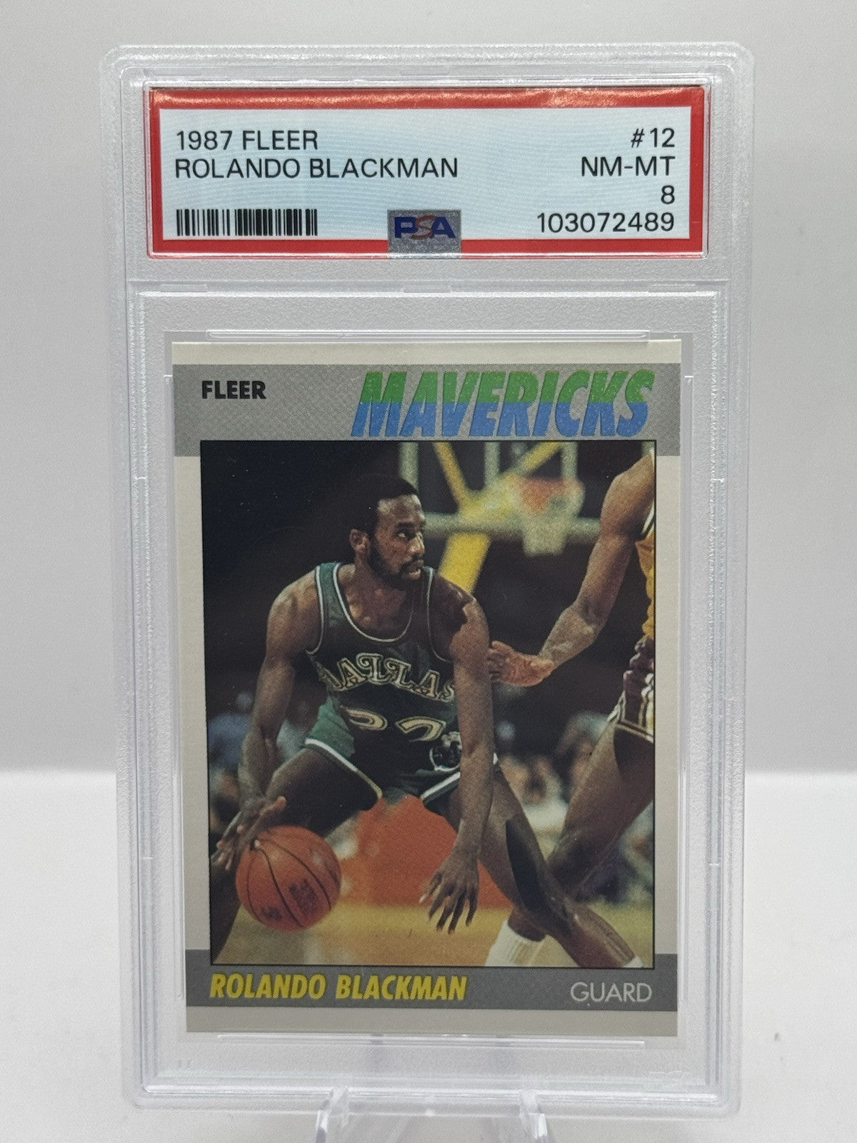 1987-88 Fleer #12 Rolando Blackman PSA 8 Dallas Mavericks