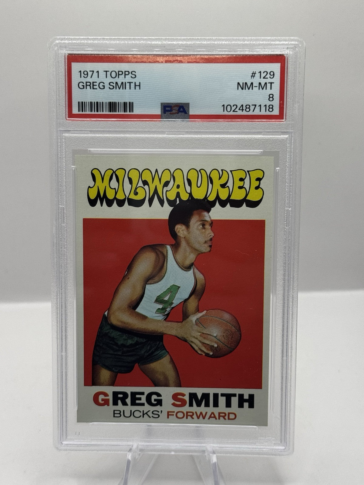 1971-72 Topps #129 PSA 8 Greg Smith Milwaukee Bucks