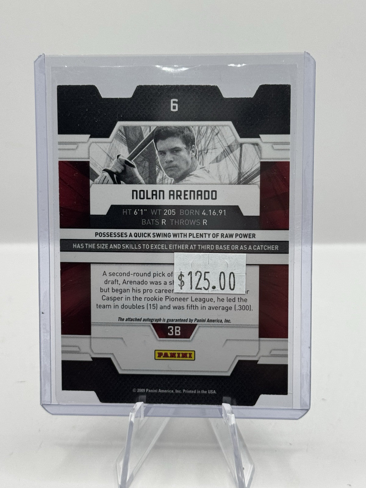 Nolan Arenado Auto /100 2009 Donruss Elite Extra Aspirations Die Cut Colorado