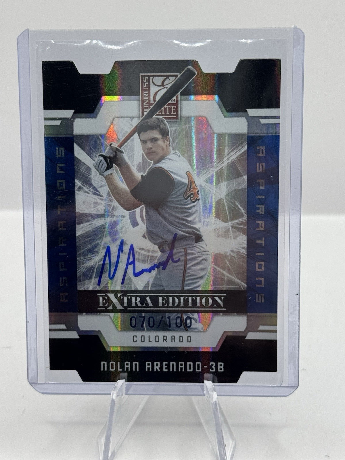 Nolan Arenado Auto /100 2009 Donruss Elite Extra Aspirations Die Cut Colorado