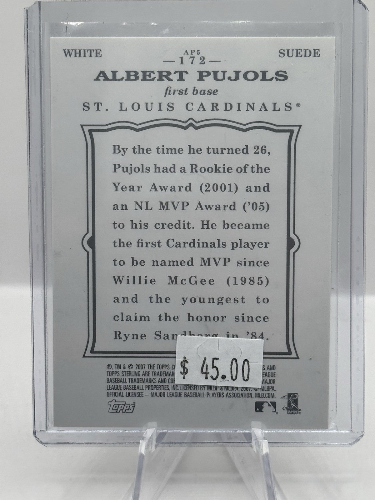 Alex Rodriguez White Suede /50 2007 Topps Sterling #172 St. Louis Cardinals